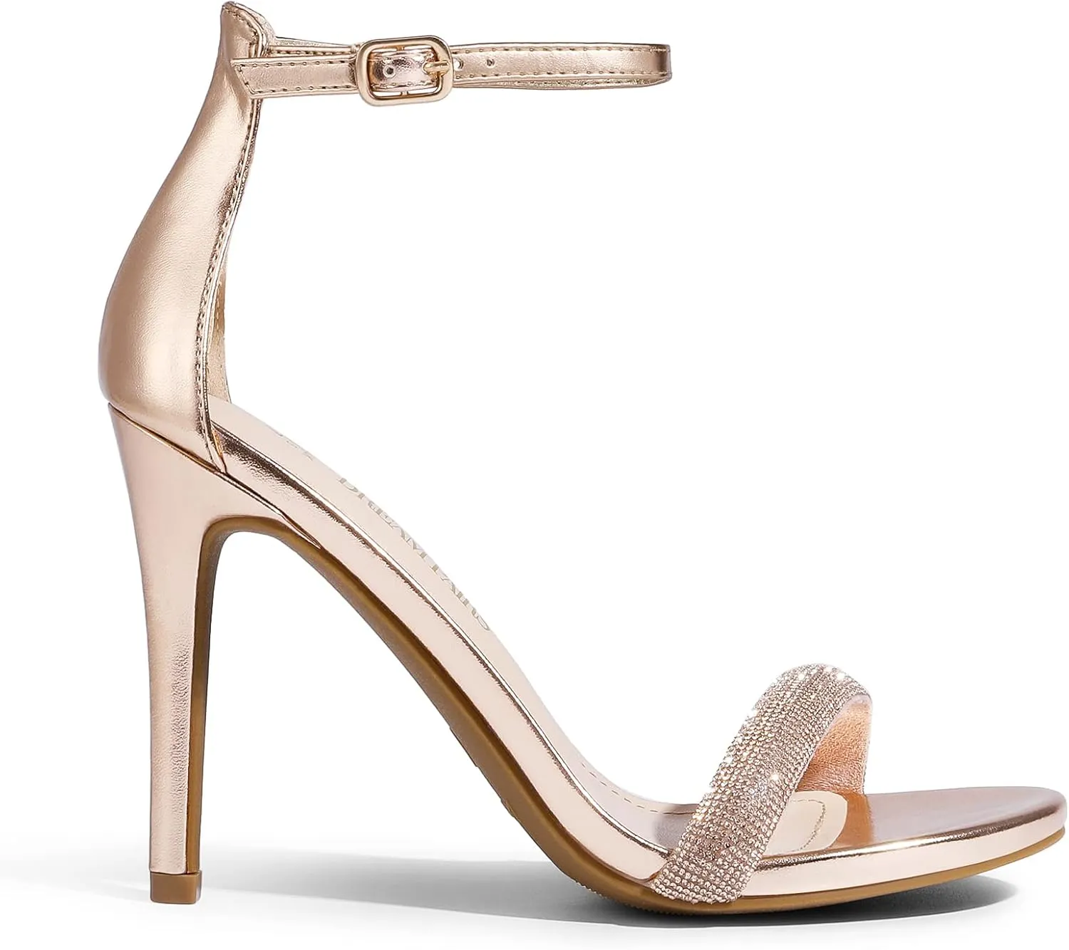 DREAM PAIRS Women's High Heels Flower Ankle Strap Stilettos Round Open Toe Dressy Sexy Sandals