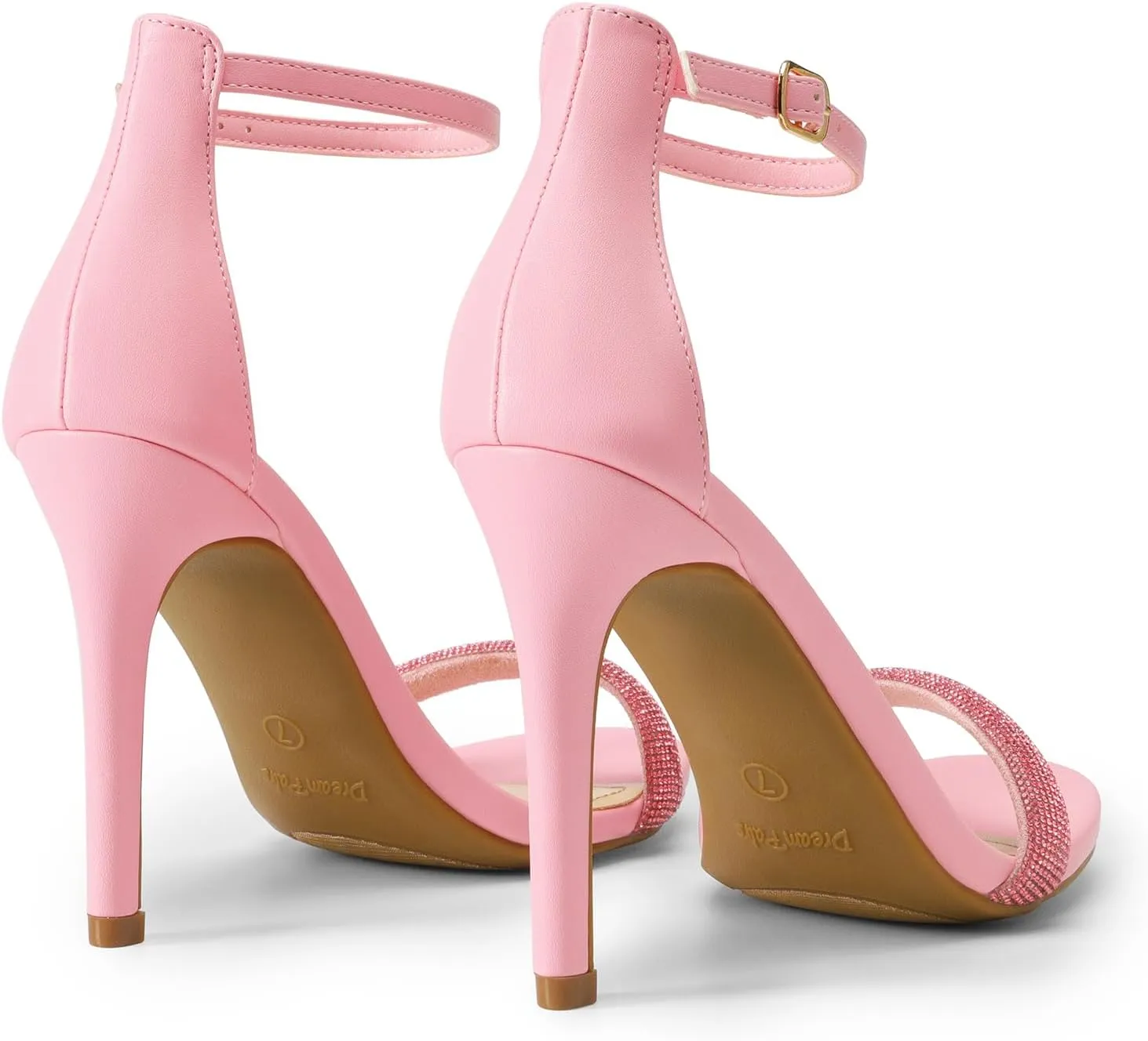 DREAM PAIRS Women's High Heels Flower Ankle Strap Stilettos Round Open Toe Dressy Sexy Sandals