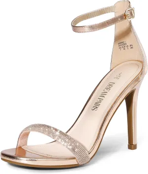 DREAM PAIRS Women's High Heels Flower Ankle Strap Stilettos Round Open Toe Dressy Sexy Sandals