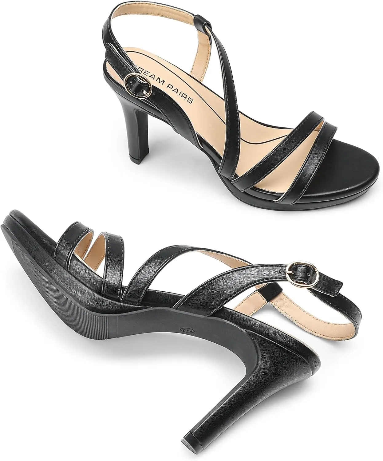 DREAM PAIRS Women's Platform Strappy Heels High Heeled Sandals Open Toe Comfortable Dressy Shoes with Adjustable Ankle Strap