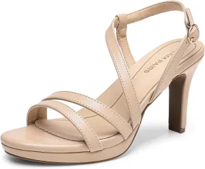 DREAM PAIRS Women's Platform Strappy Heels High Heeled Sandals Open Toe Comfortable Dressy Shoes with Adjustable Ankle Strap