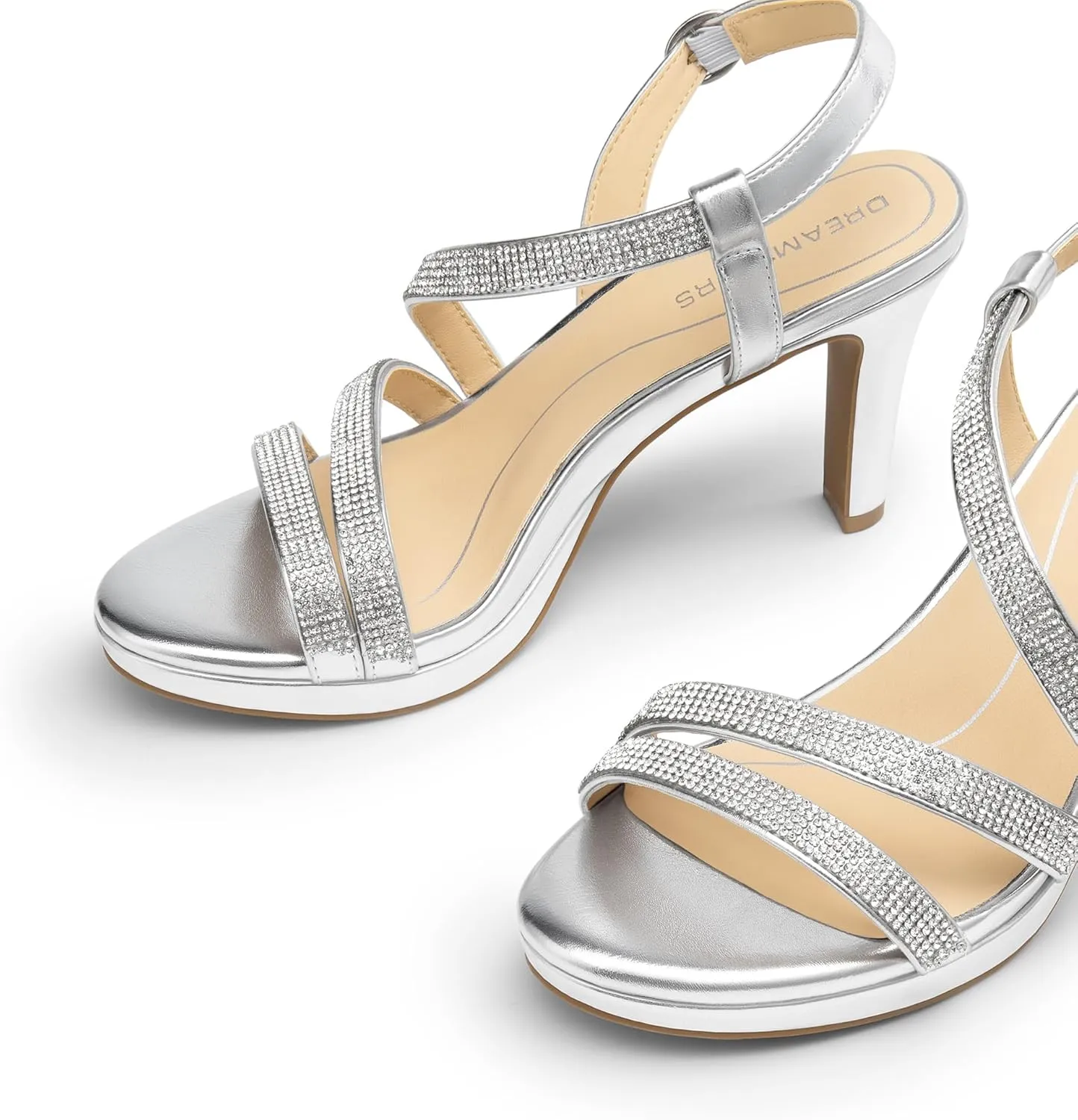 DREAM PAIRS Women's Platform Strappy Heels High Heeled Sandals Open Toe Comfortable Dressy Shoes with Adjustable Ankle Strap