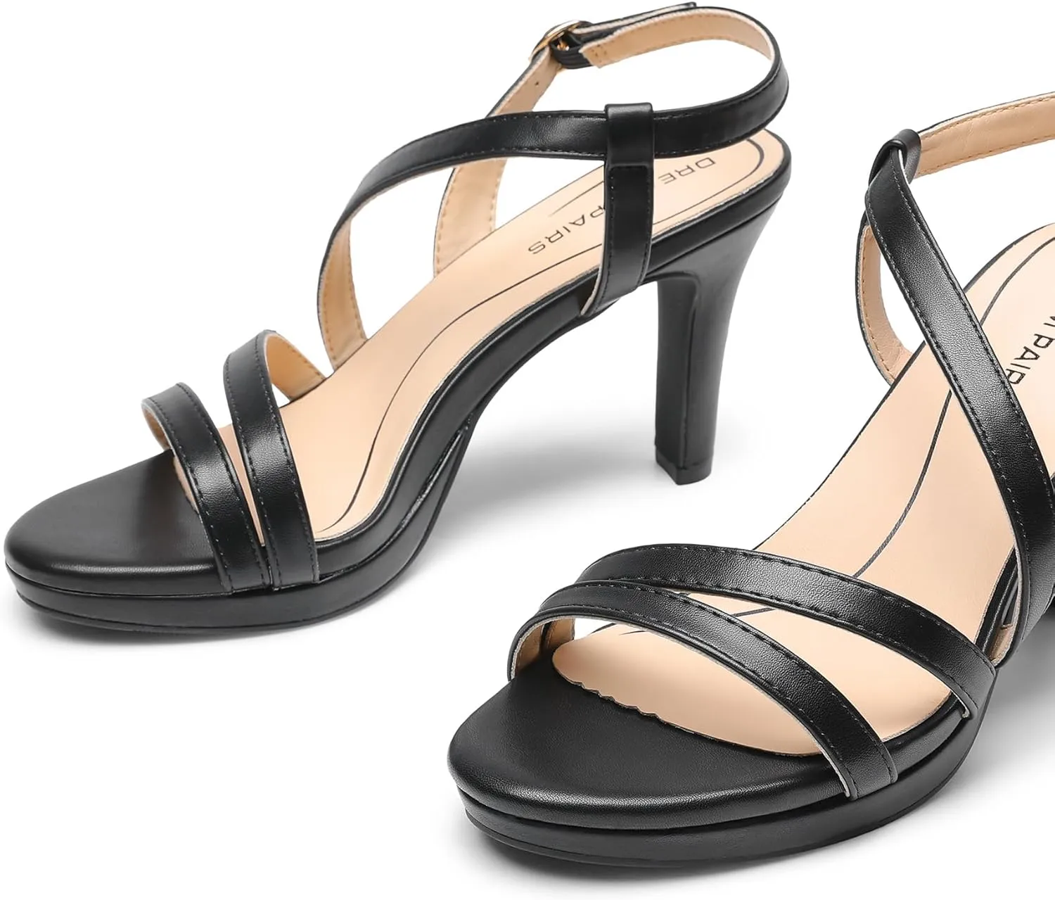 DREAM PAIRS Women's Platform Strappy Heels High Heeled Sandals Open Toe Comfortable Dressy Shoes with Adjustable Ankle Strap