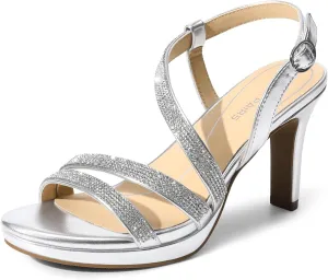 DREAM PAIRS Women's Platform Strappy Heels High Heeled Sandals Open Toe Comfortable Dressy Shoes with Adjustable Ankle Strap