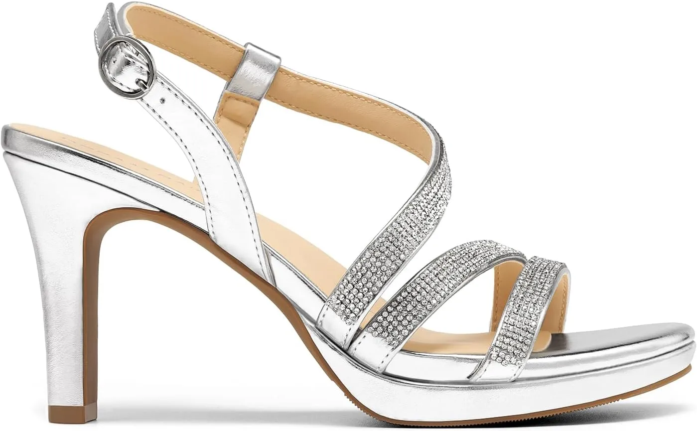 DREAM PAIRS Women's Platform Strappy Heels High Heeled Sandals Open Toe Comfortable Dressy Shoes with Adjustable Ankle Strap