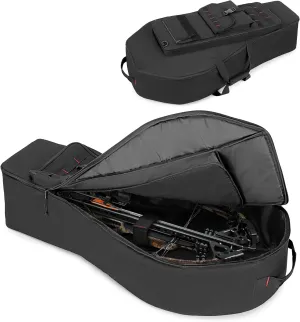 DSLEAF Soft Compound Bow Case, Padded Crossbow Case with Arrow Pocket and Backpack Straps, Tactical Archery Bow Carrier Bag with Multiple Pockets for Bolts, Quivers, and Other Essentials