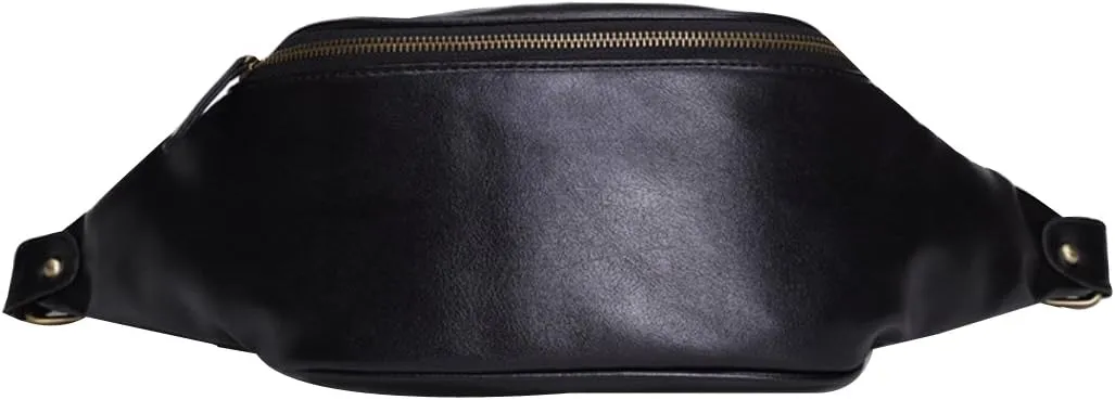 Editha Men Women Casual Solid Fanny Pack Raves Chest Backpack Beach Waist Bag Waist Pack Bum Bag Cross-body Bag Satchel 1444 Black