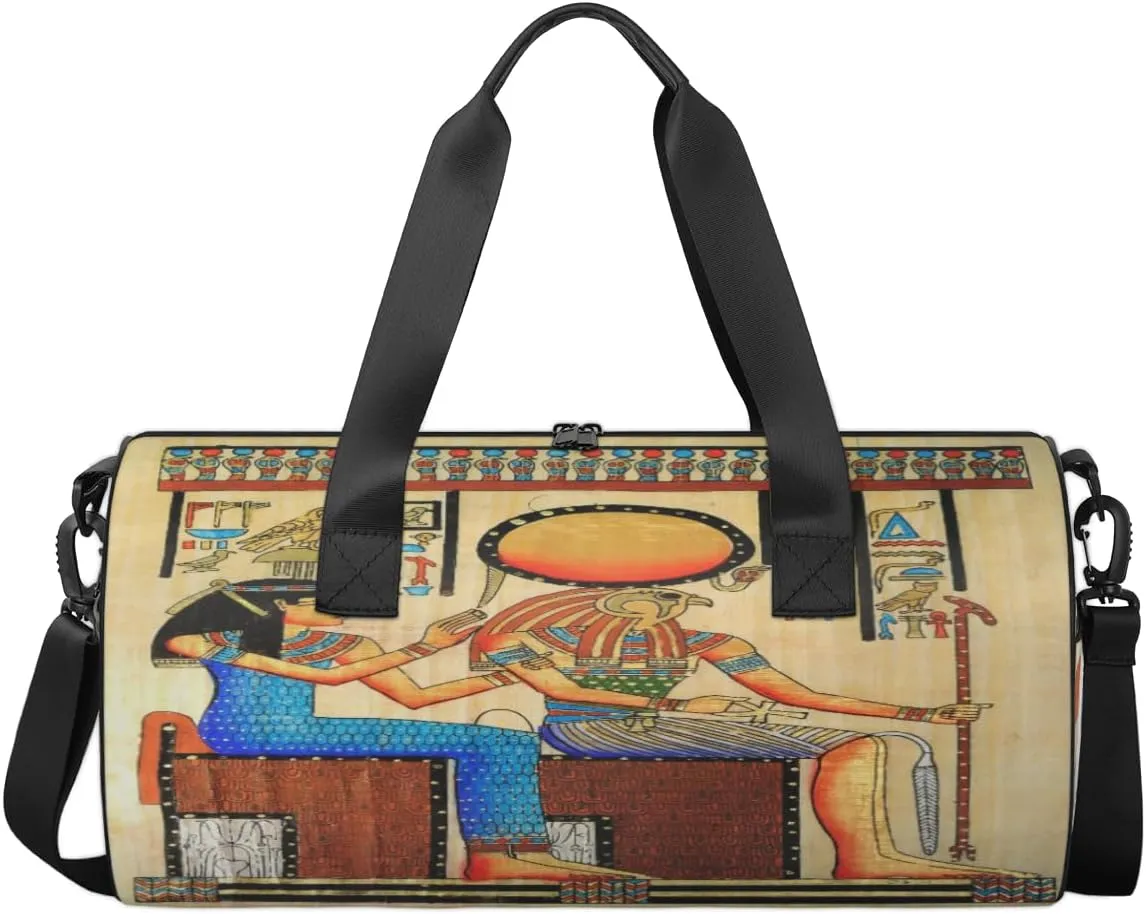 Egyptian Lady Travel Duffel Bag Egyptian Pharaoh Sports Gym Bag Men Women Sports Travel Luggage Bag 17.6”×9”×9 “ Duffel Bag Weekend Overnight Gym Bag Nvenient For Carrying