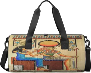 Egyptian Lady Travel Duffel Bag Egyptian Pharaoh Sports Gym Bag Men Women Sports Travel Luggage Bag 17.6”×9”×9 “ Duffel Bag Weekend Overnight Gym Bag Nvenient For Carrying