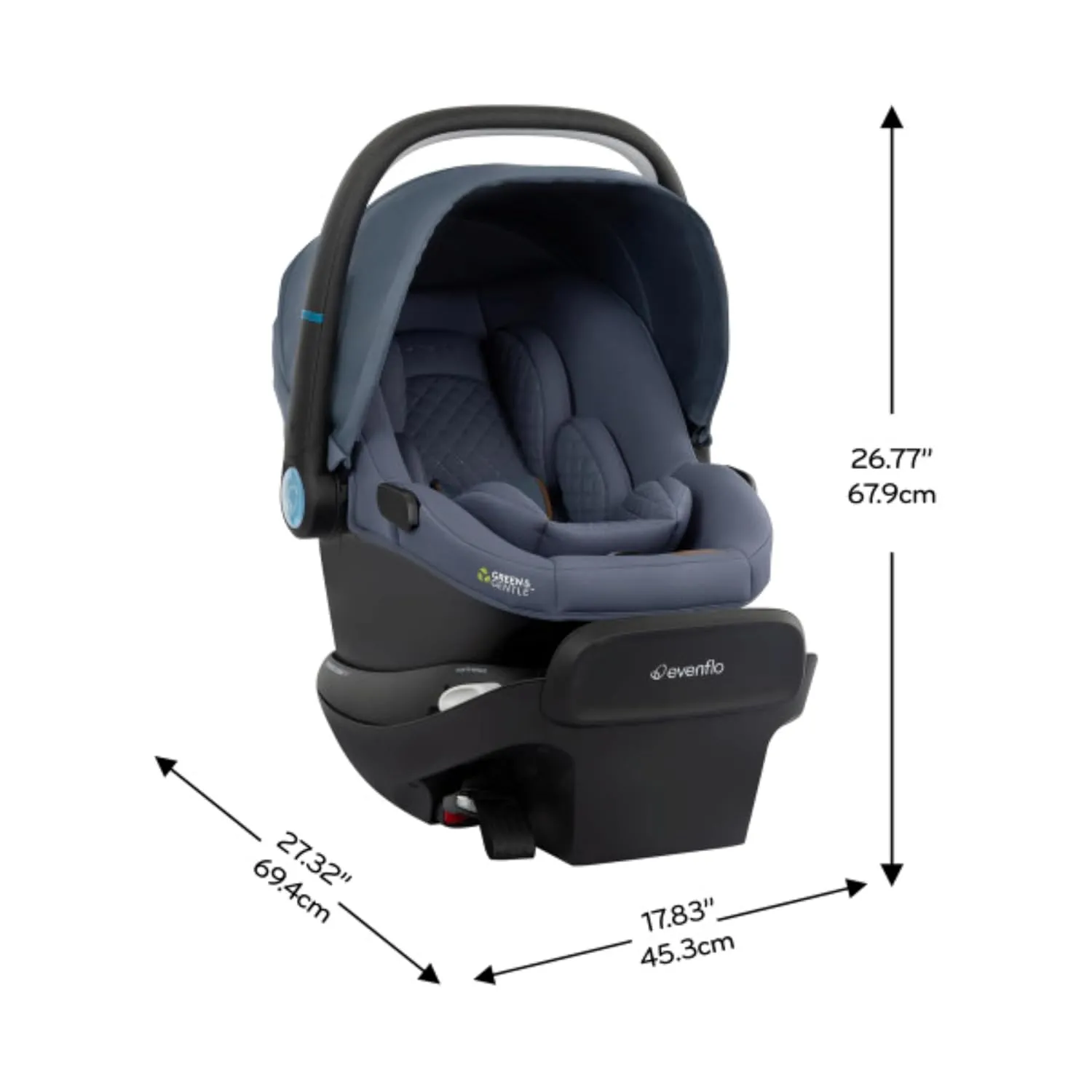 Evenflo Revolve180 LiteMax NXT Rotational Infant Car Seat with SensorySoothe (Flint)