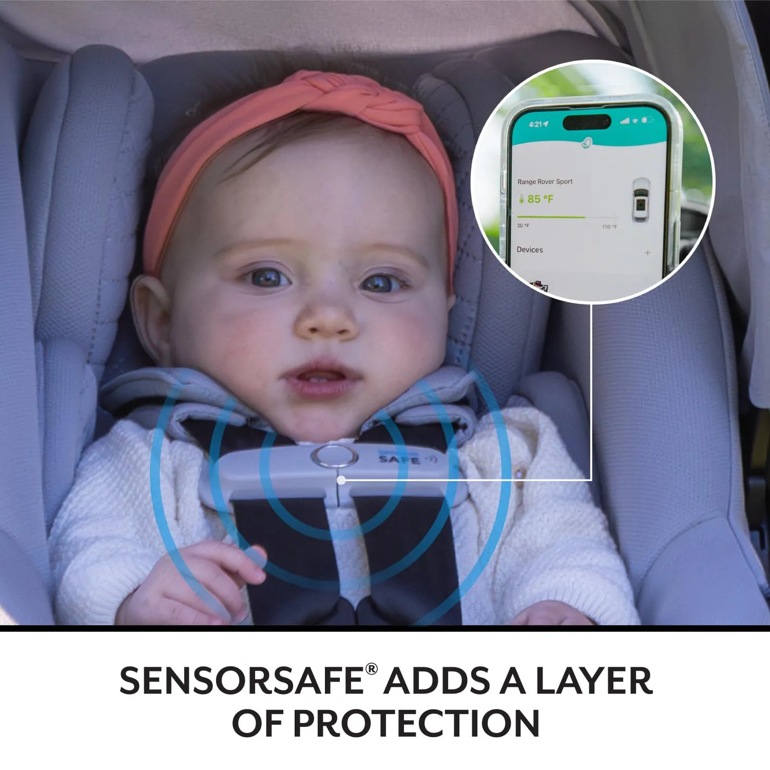 Evenflo Revolve180 LiteMax NXT Rotational Infant Car Seat with SensorySoothe (Topaz)