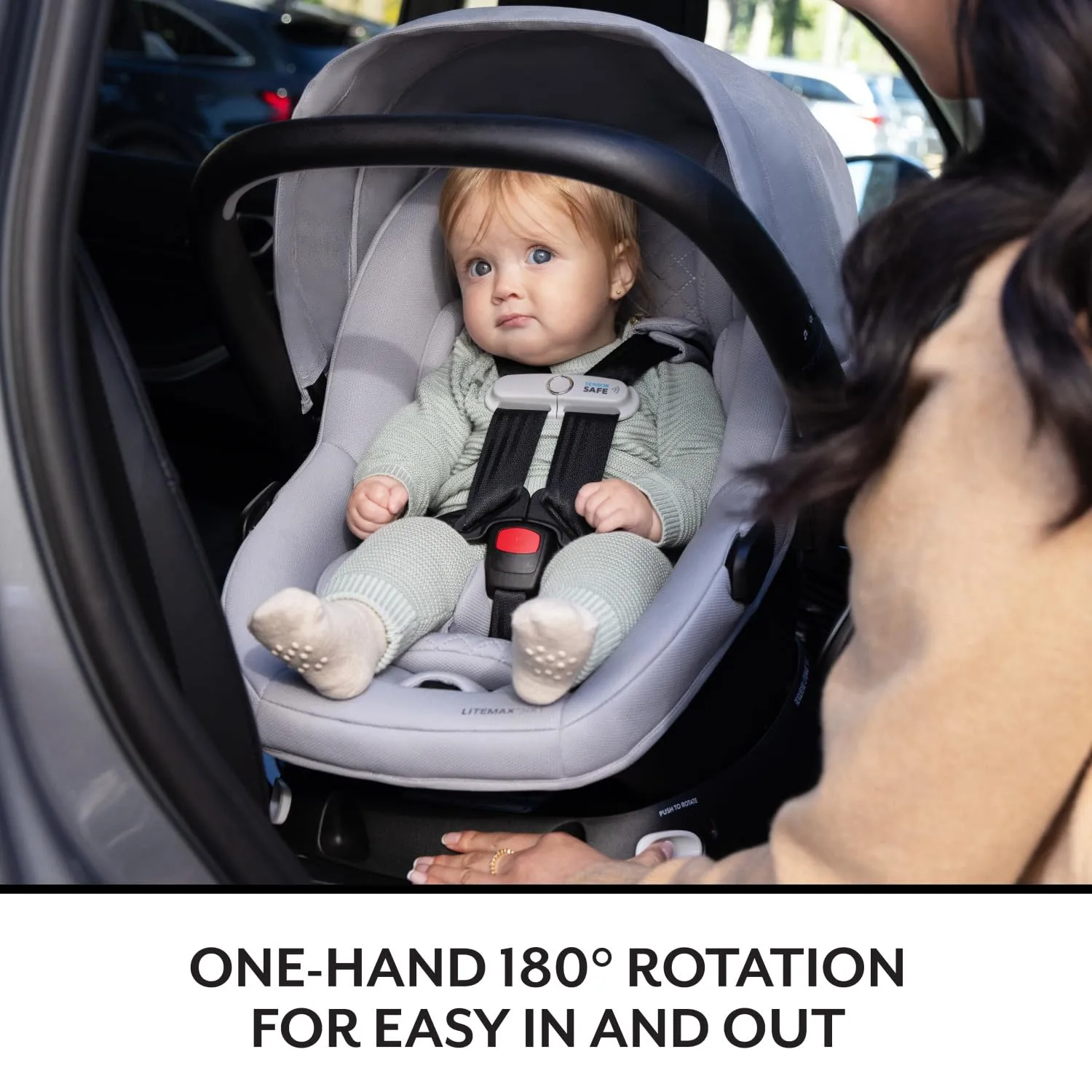 Evenflo Revolve180 LiteMax NXT Rotational Infant Car Seat with SensorySoothe (Topaz)