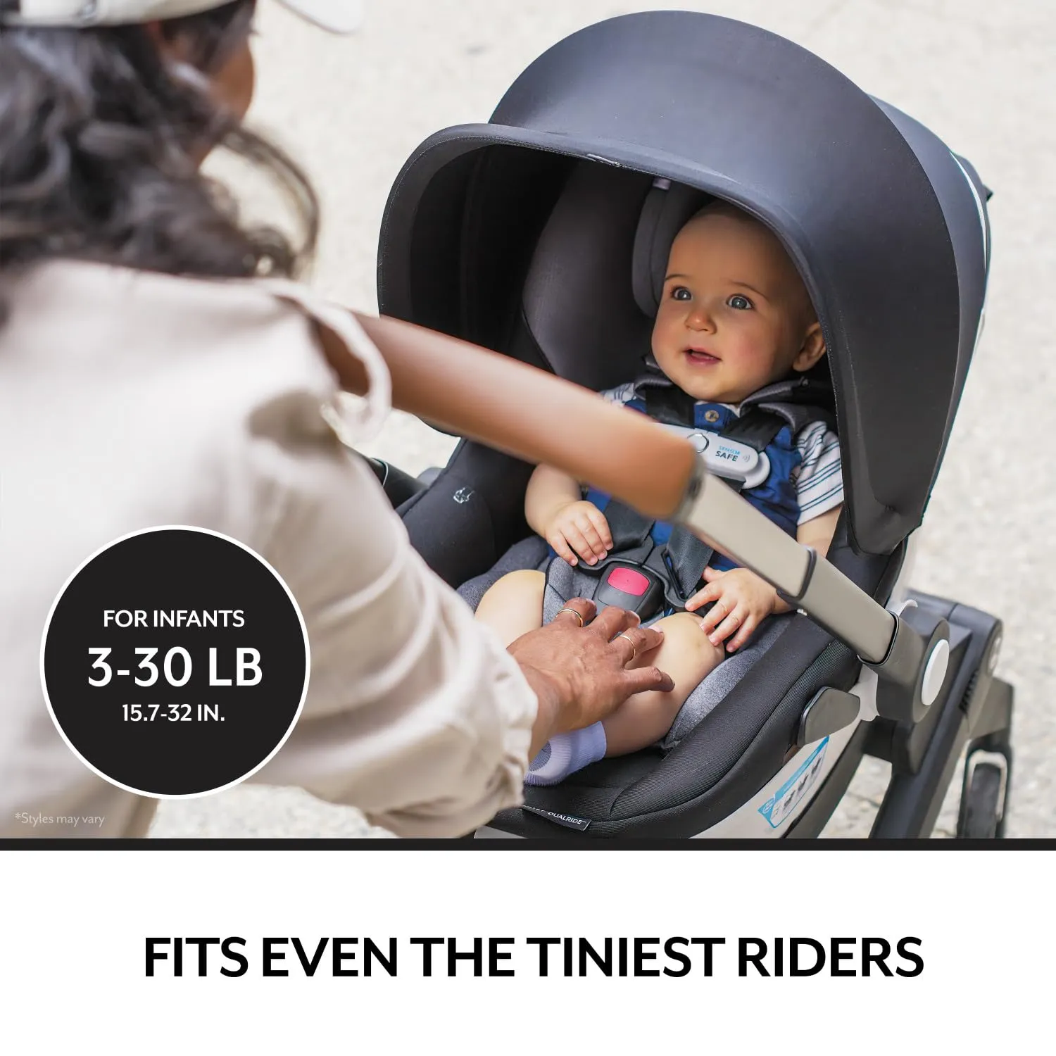 Evenflo Shyft DualRide Infant Car Seat Stroller Combo w Carryall Storage & Extended Canopy (Onyx)