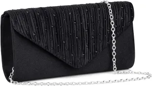 Evening Bag Clutch Purses for Women, Rhinestones Purse, Sparkling Envelope Evening Bag with Detachable Chain