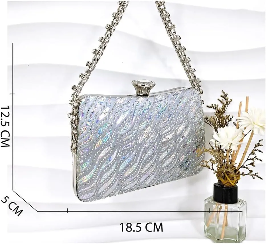 Evening Sandals Clutch Rhinestone Partywear Shoe Set