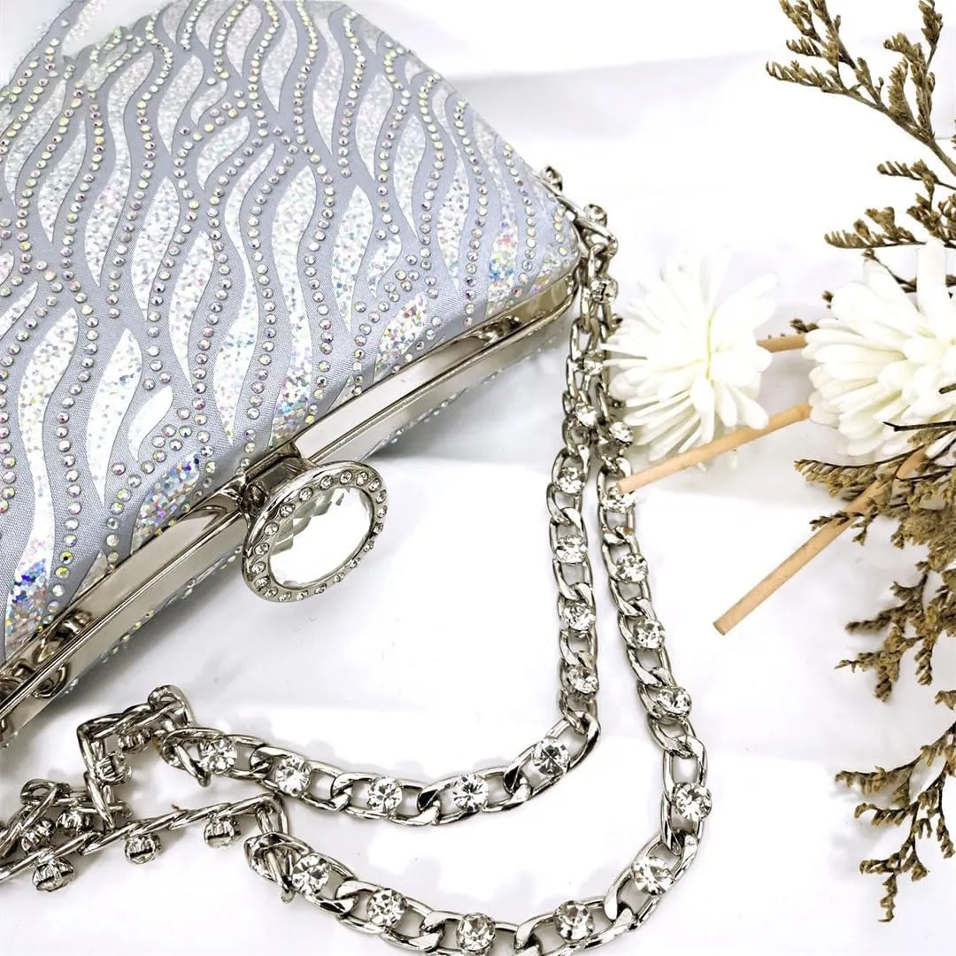 Evening Sandals Clutch Rhinestone Partywear Shoe Set
