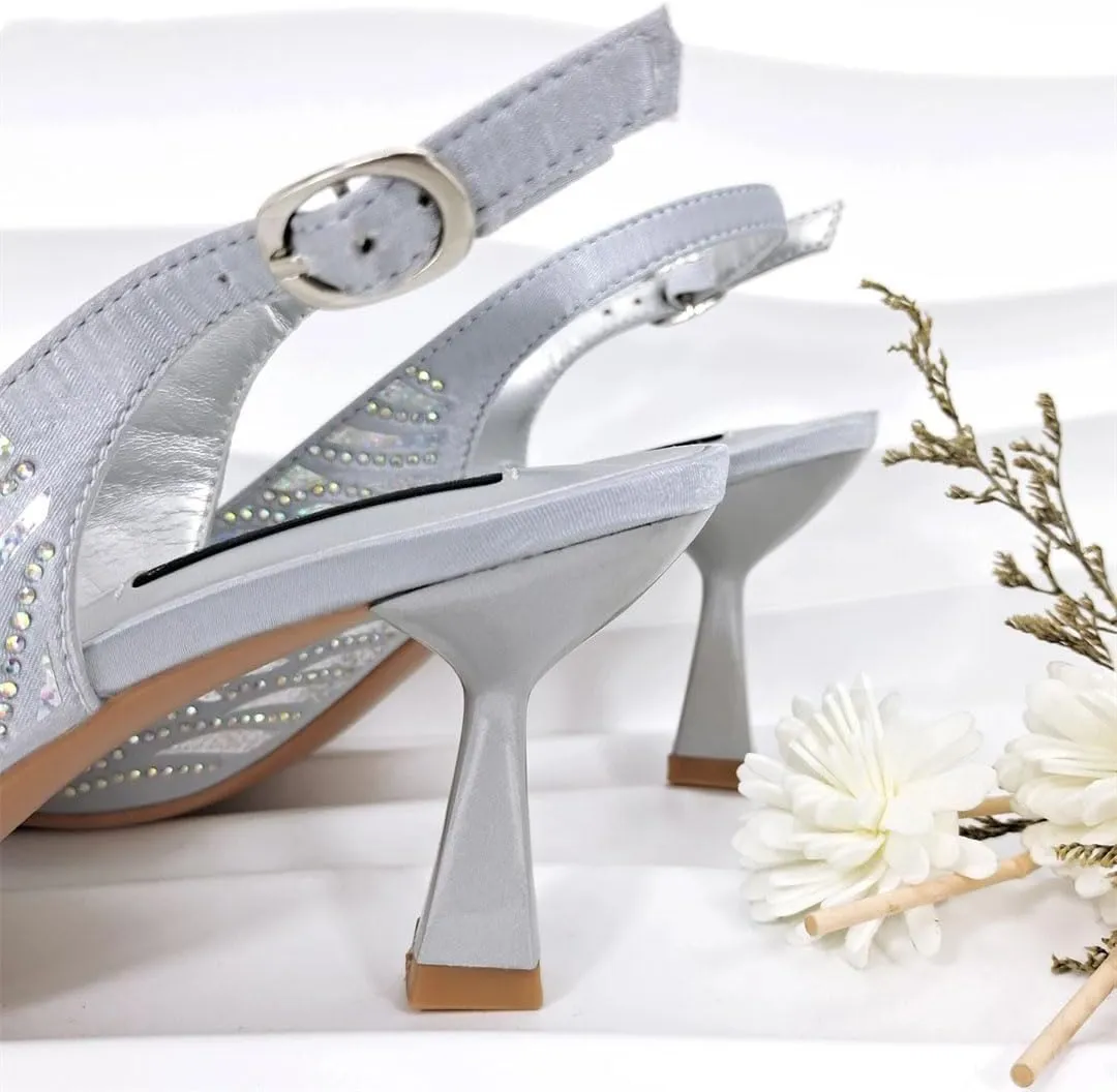 Evening Sandals Clutch Rhinestone Partywear Shoe Set