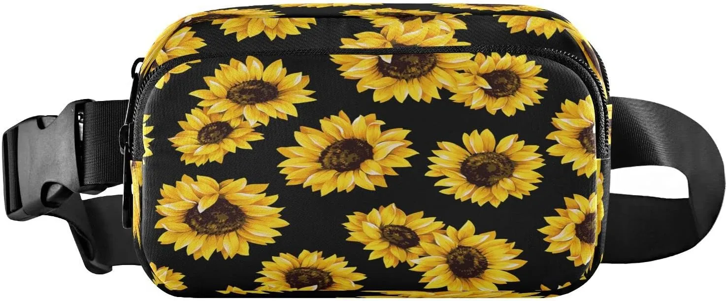 Exnundod Spring Sunflowers Fanny Waist Pack for Men Women Waist Bag Crossbody Fanny Pack Lightweight Running Hiking Waist Packs Thanksgiving Christmas Gifts