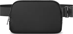 Extra Long Strap Fanny Pack, 60 Inch Max Adjustable Strap Plus Size Crossbody Bag, Extended Length Waist Bag, Lulu Dupes Everywhere Belt Bag 1L (XXL,Black)