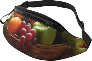 Fanny Pack for Men Women Crossbody Waist Bag Colorful Various Vegetables and Fruit Belt Bag with Adjustable Strap Hip Bum Bag