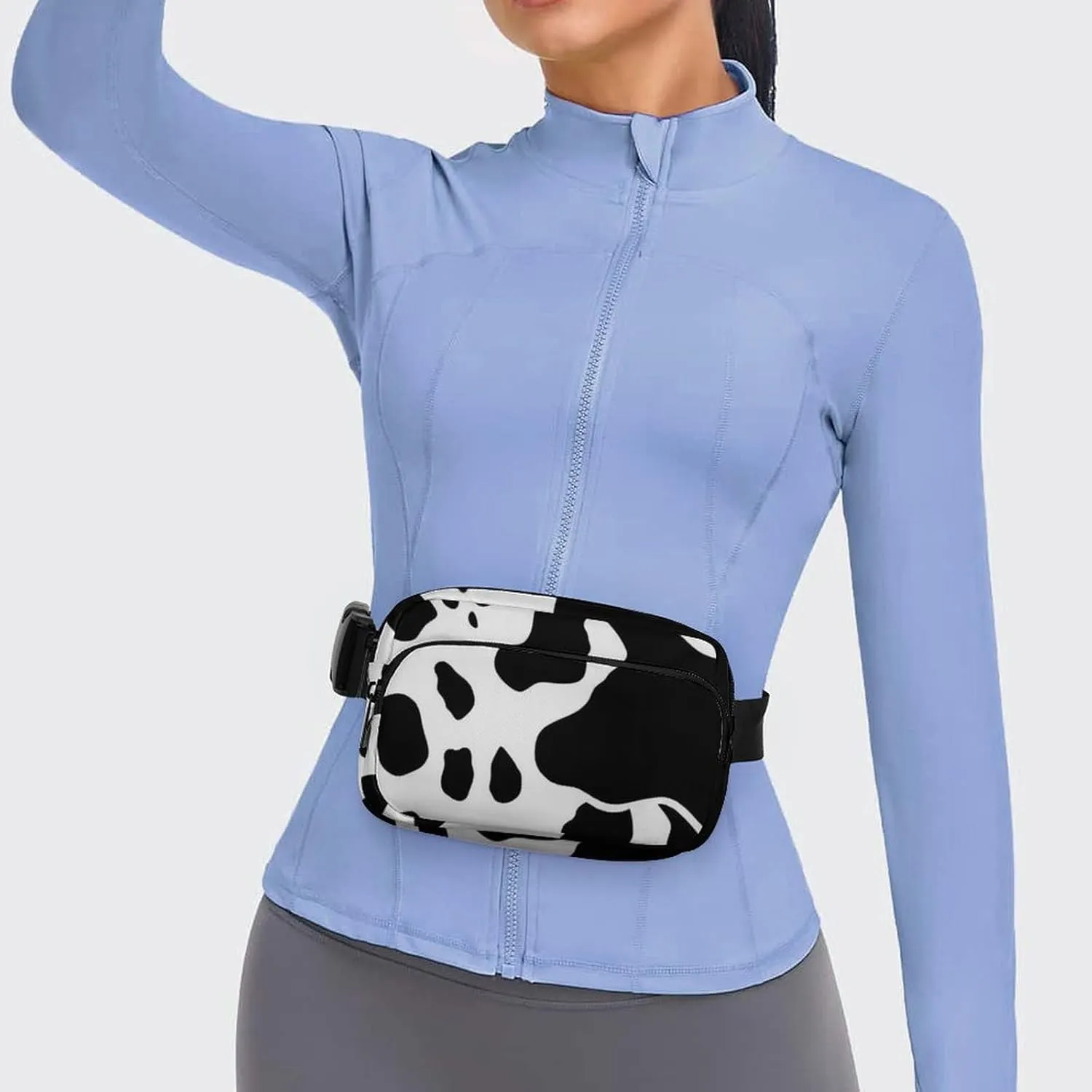 Fanny Pack for Men&Women Crossbody Waist Bag Small Sling Backpack Black And White Cow Print Belt Bag