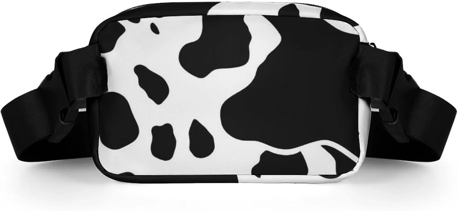 Fanny Pack for Men&Women Crossbody Waist Bag Small Sling Backpack Black And White Cow Print Belt Bag