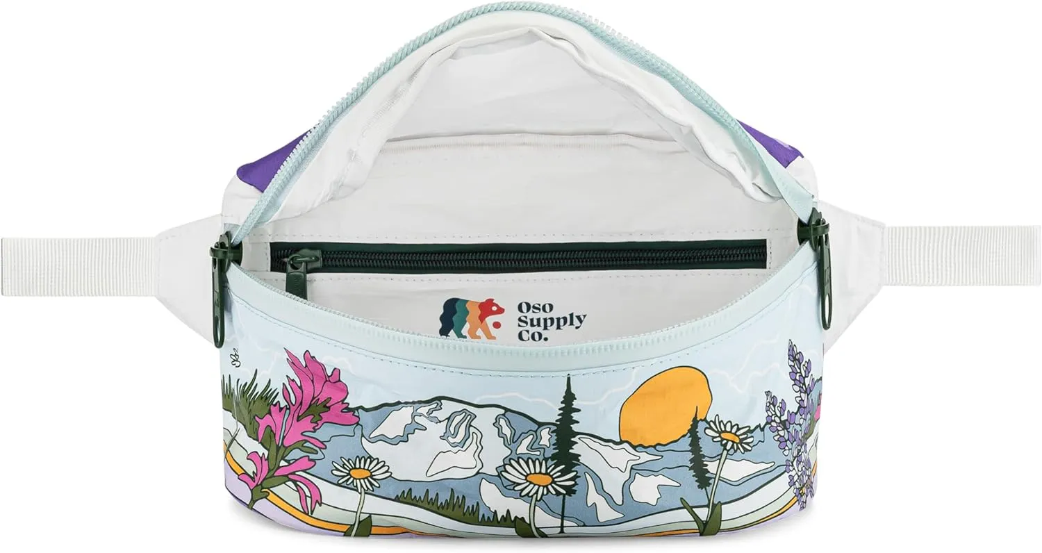 Fanny Pack for Women and Men, Perfect Crossbody Running Pouch for Workouts, Hiking, Sports, Festivals, Outdoors, Traveling, Belt Bag Holds Phone and Accessories (Mount Rainier)