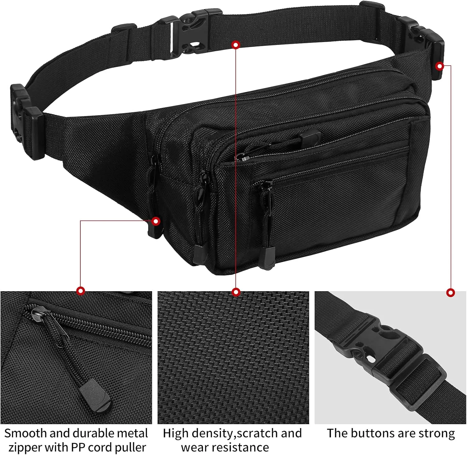 Fanny Pack for Women for Work,Multi-purpose Waist Bag for Travel & Sporting Event