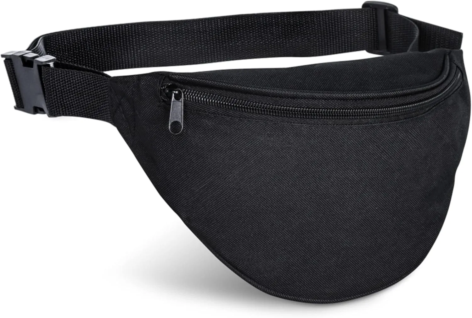 Fanny Pack, MISSMOON Adjustable 2 Zipper Travel Sport Running Hiking Walking Biking Waist Fanny Pack Bag For Woven Men Adult BLACK