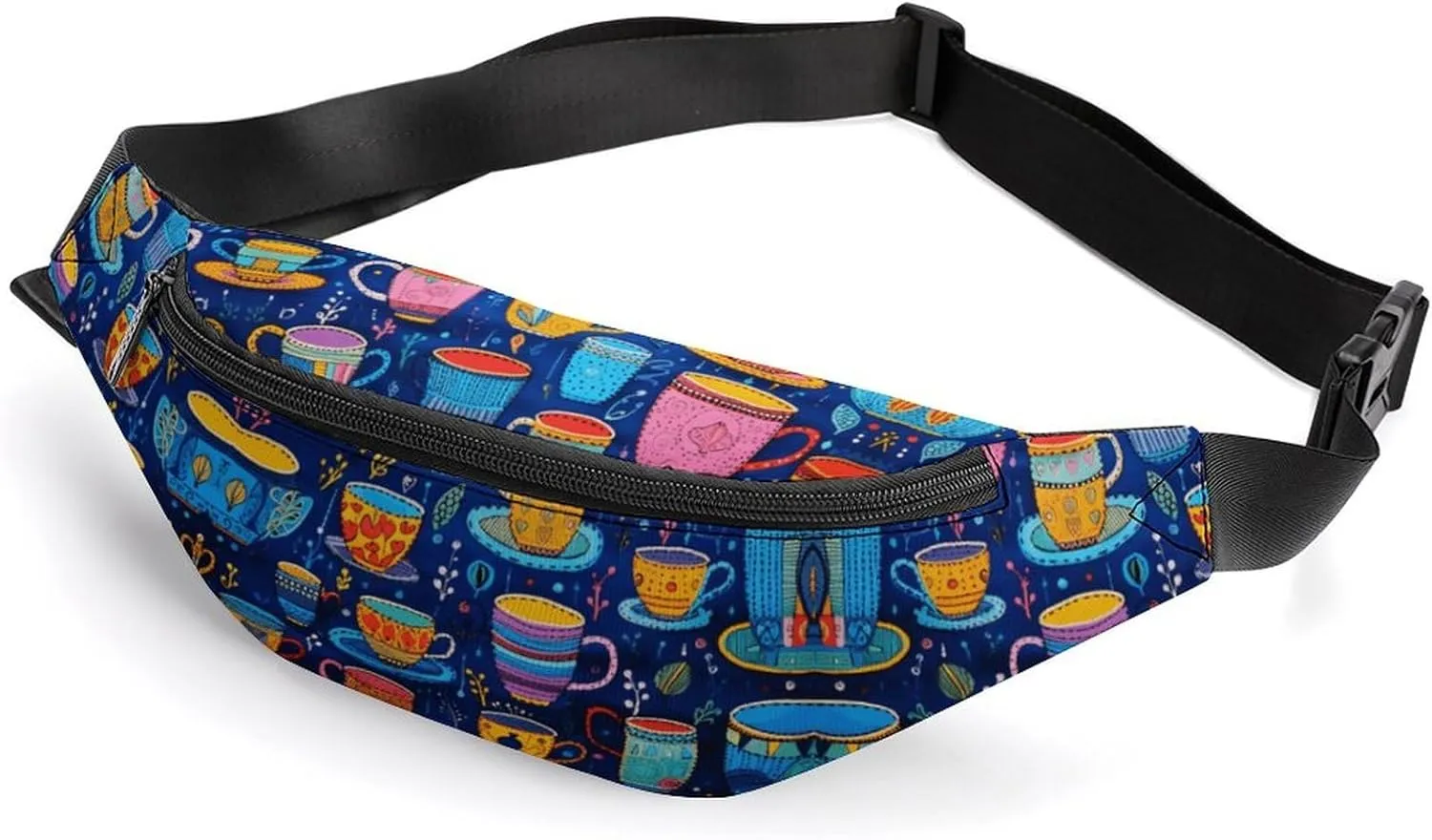 Fanny Packs for Women Men Belt Bag Tea Cups And Jars Sling Bag Waterproof Crossbody Bag Fashion Waist Packs
