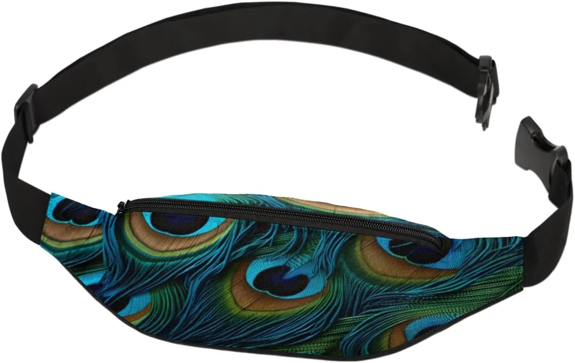 Fanny Packs for Women Men Sling Bag Crossbody Bags Men Waist Bag Beautiful Elegant Feather Fanny Pack for Women Belt Bag for Travel Hiking Running