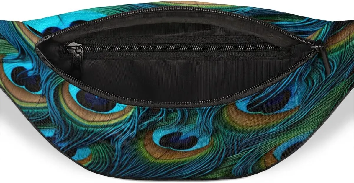 Fanny Packs for Women Men Sling Bag Crossbody Bags Men Waist Bag Beautiful Elegant Feather Fanny Pack for Women Belt Bag for Travel Hiking Running