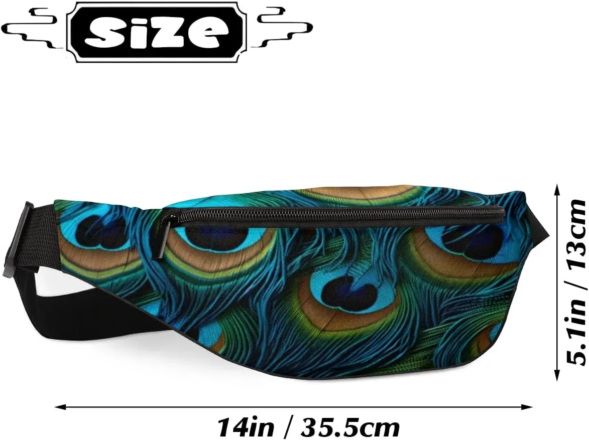 Fanny Packs for Women Men Sling Bag Crossbody Bags Men Waist Bag Beautiful Elegant Feather Fanny Pack for Women Belt Bag for Travel Hiking Running