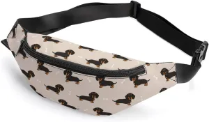 Fanny Packs Unisex Fashionable Water Resistant Waist Pack, Wiener Dog Doxie Dachshund Weiner Dog Pet Dogs Hip Bum Bags for Outdoors Sports Travel Party Daily Use Belt Bag