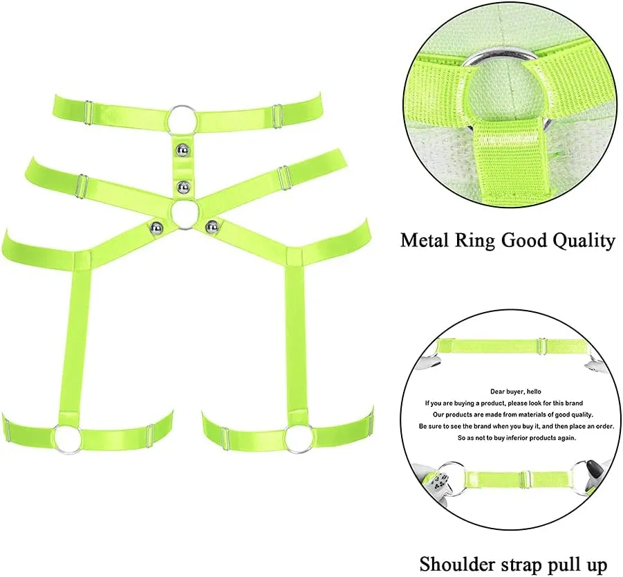 Female Body Harness Garter belt Leg Lingerie cage Soft Elasticity Carnival Punk Gothic Adjustable Belt