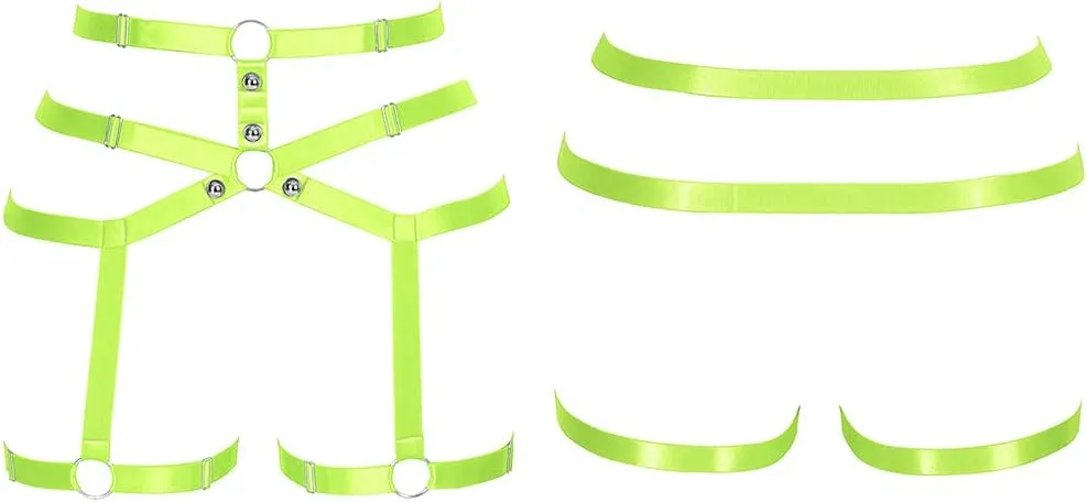 Female Body Harness Garter belt Leg Lingerie cage Soft Elasticity Carnival Punk Gothic Adjustable Belt