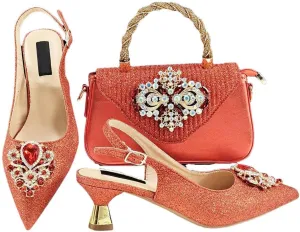 Fish Scale Texture Wedding Sandals Bag African Designer Women’s Party Set