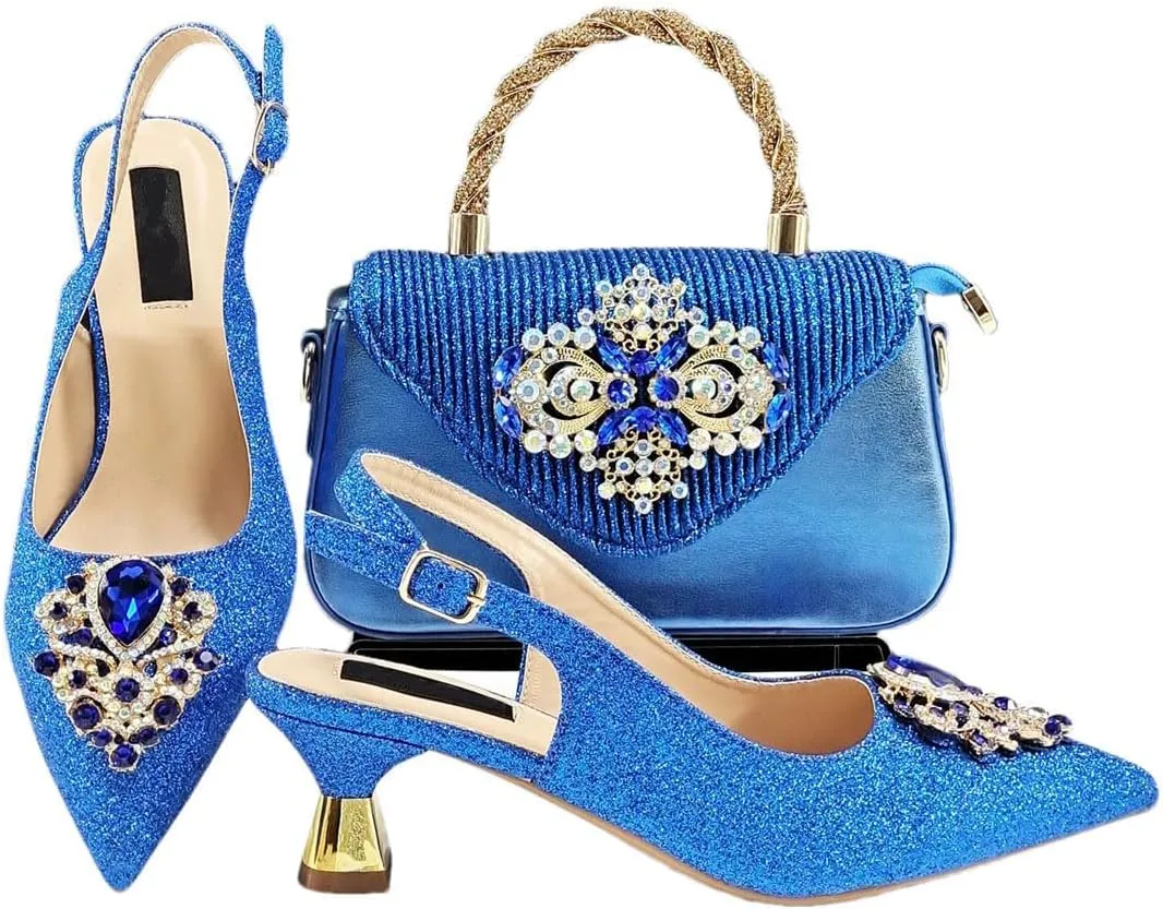 Fish Scale Texture Wedding Sandals Bag African Designer Women’s Party Set