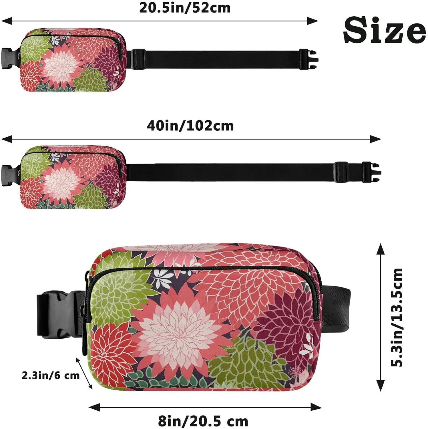 Flower Floral Fanny Packs for Women Fanny Pack For Men Belt Bag Crossbody Fanny Packs for Women Running Fanny Pack Waist Pack 21340123