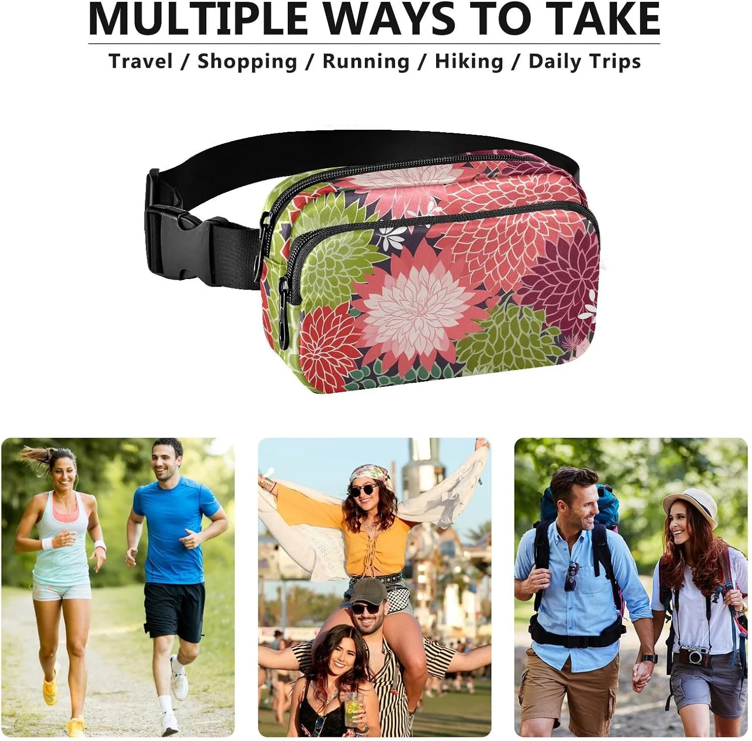 Flower Floral Fanny Packs for Women Fanny Pack For Men Belt Bag Crossbody Fanny Packs for Women Running Fanny Pack Waist Pack 21340123
