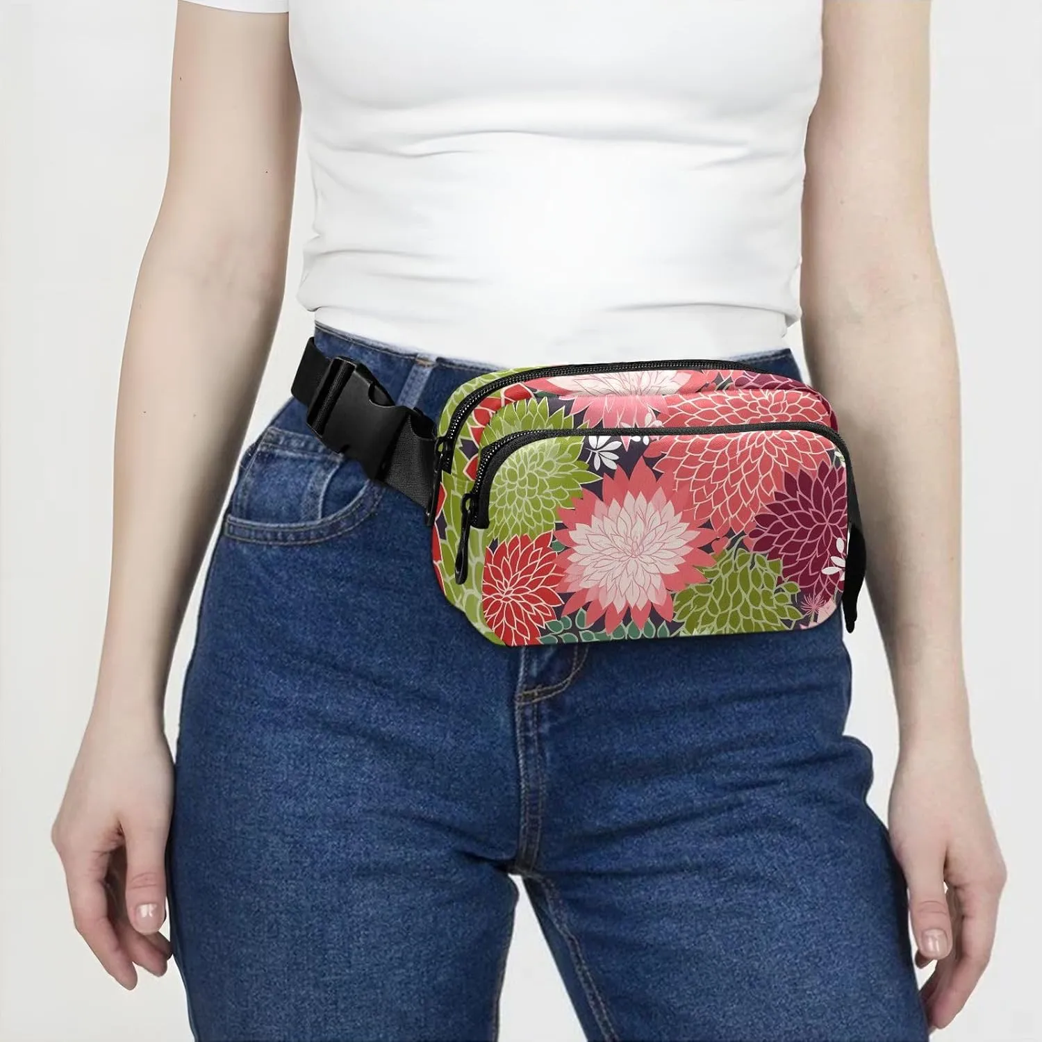Flower Floral Fanny Packs for Women Fanny Pack For Men Belt Bag Crossbody Fanny Packs for Women Running Fanny Pack Waist Pack 21340123