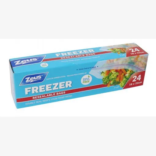 Freezer Bags, Zip Lock Seal, 22x18cm - XLarge, BPA Free