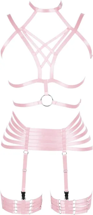 Full Harness Garter Bra Set Lingerie Women Cage Punk Gothic Belt Festival Rave Plus Size Dance Photography Clothing