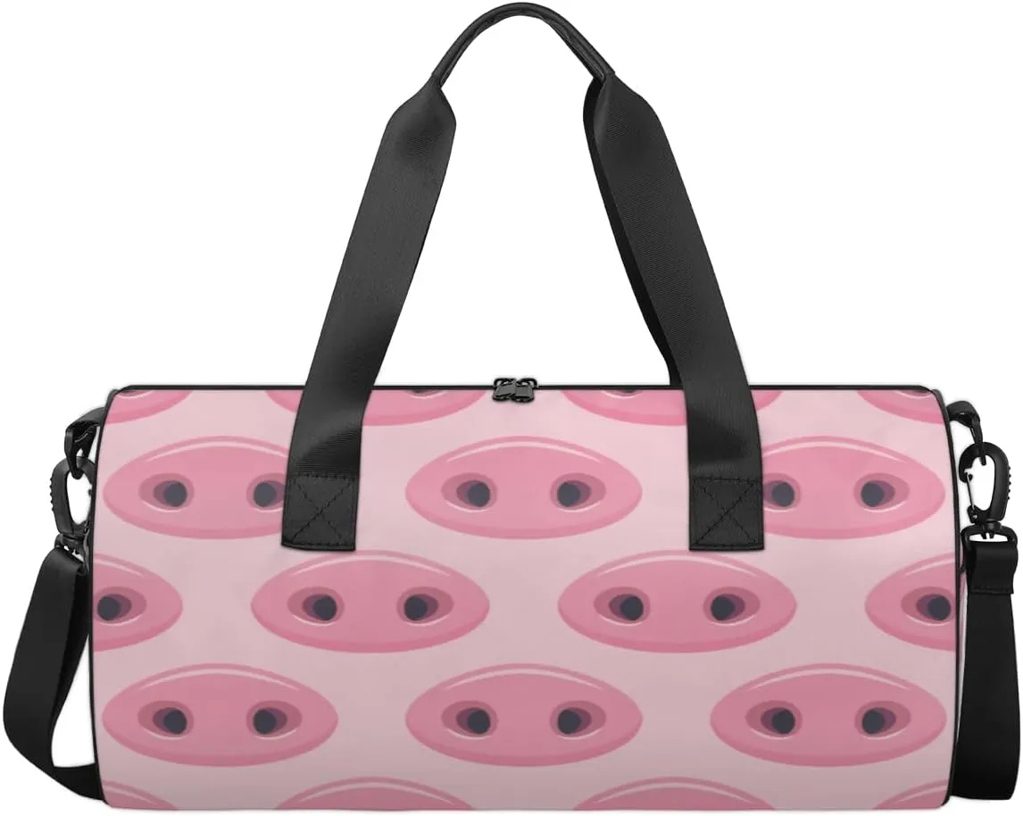 Funny Snouts Of Pigs Travel Duffel Bag Pigs Snouts Sports Gym Bag Men Women Sports Travel Luggage Bag 17.6”×9”×9 “ Duffel Bag Weekend Overnight Gym Bag Nvenient For Carrying