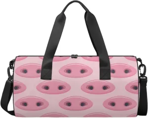 Funny Snouts Of Pigs Travel Duffel Bag Pigs Snouts Sports Gym Bag Men Women Sports Travel Luggage Bag 17.6”×9”×9 “ Duffel Bag Weekend Overnight Gym Bag Nvenient For Carrying