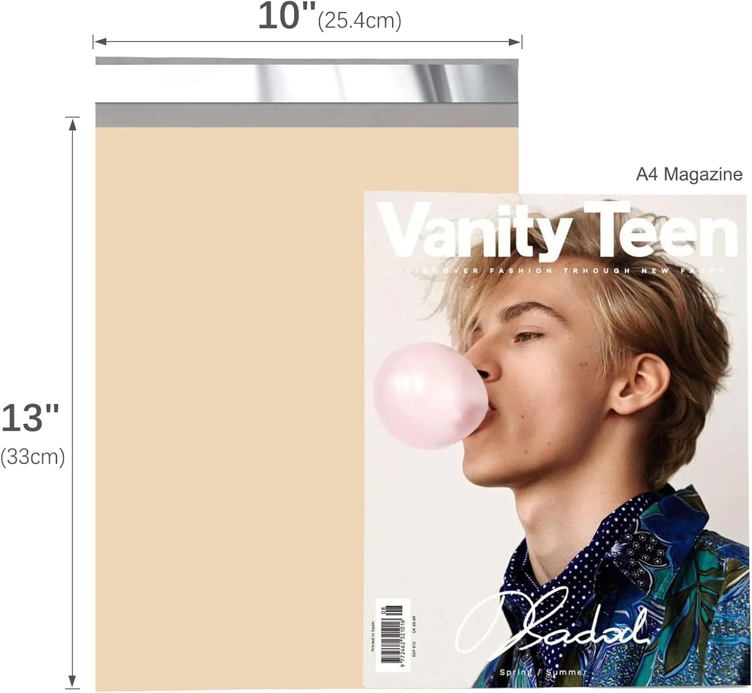 Fuxury Poly Mailers 10x13 Inch 100 Pcs, Waterproof Shipping Bags for Clothing, Strong Adhesive Shipping Envelopes for Small Business Suppliers, Self Seal Mailers Poly Bags Mailing Envelopes Beige