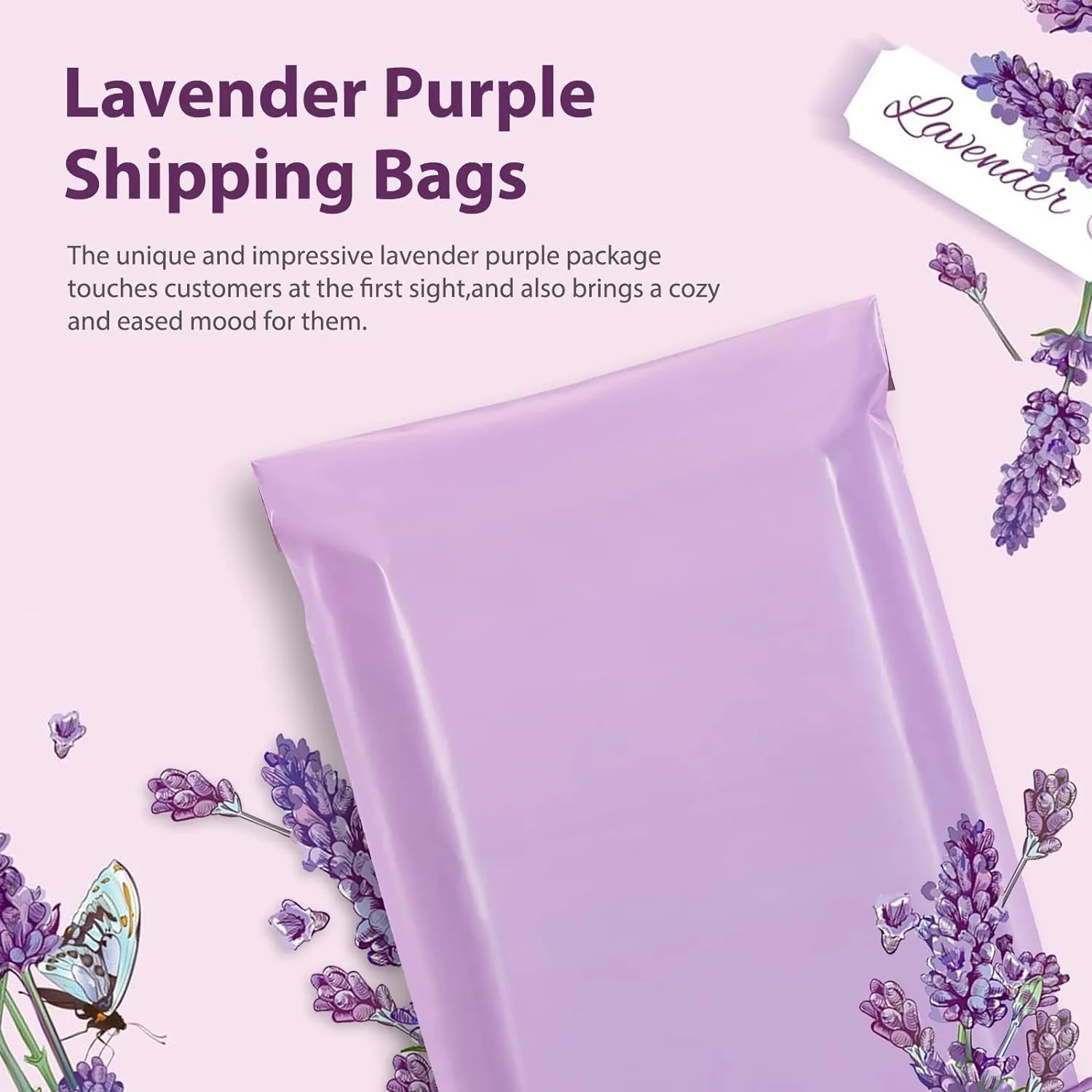 Fuxury Poly Mailers 10x13 Inch 200 Pcs, Bulk Shipping Bags for Clothing, Strong Adhesive Shipping Envelopes for Small Business Suppliers,Waterproof Mailers Poly Bags Mailing Envelopes Light Purple