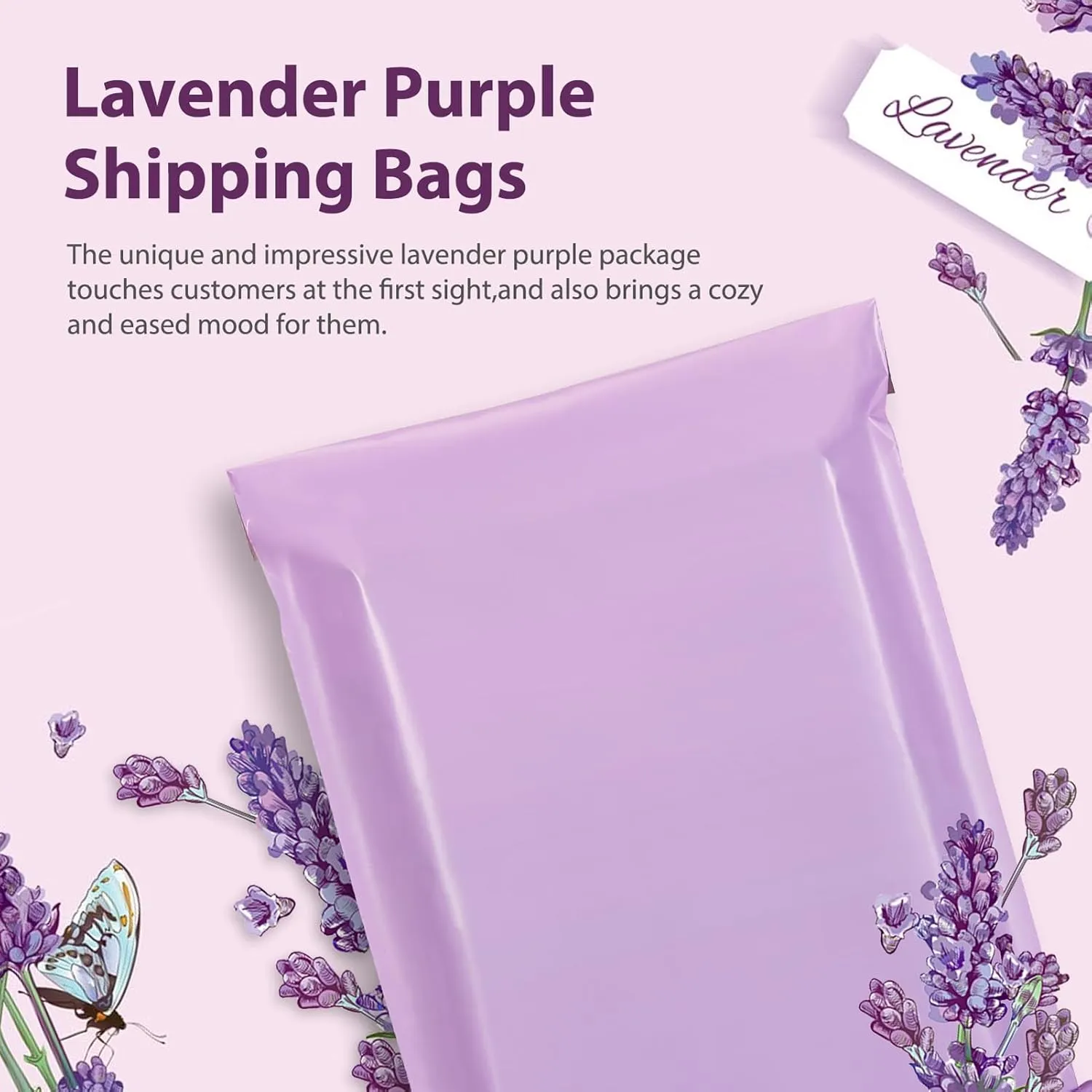 Fuxury Poly Mailers 12x15.5Inch 50 Pcs, Waterproof Shipping Bags for Clothing, Strong Adhesive Shipping Envelopes for Small Business Suppliers, Self Seal Mailers Poly Bags Mailing Envelopes Purple