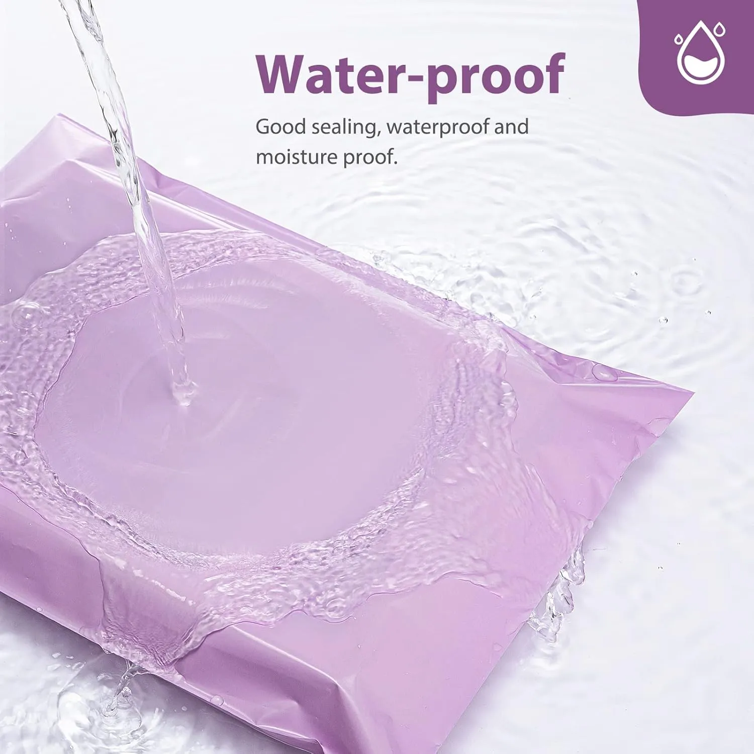 Fuxury Poly Mailers 12x15.5Inch 50 Pcs, Waterproof Shipping Bags for Clothing, Strong Adhesive Shipping Envelopes for Small Business Suppliers, Self Seal Mailers Poly Bags Mailing Envelopes Purple