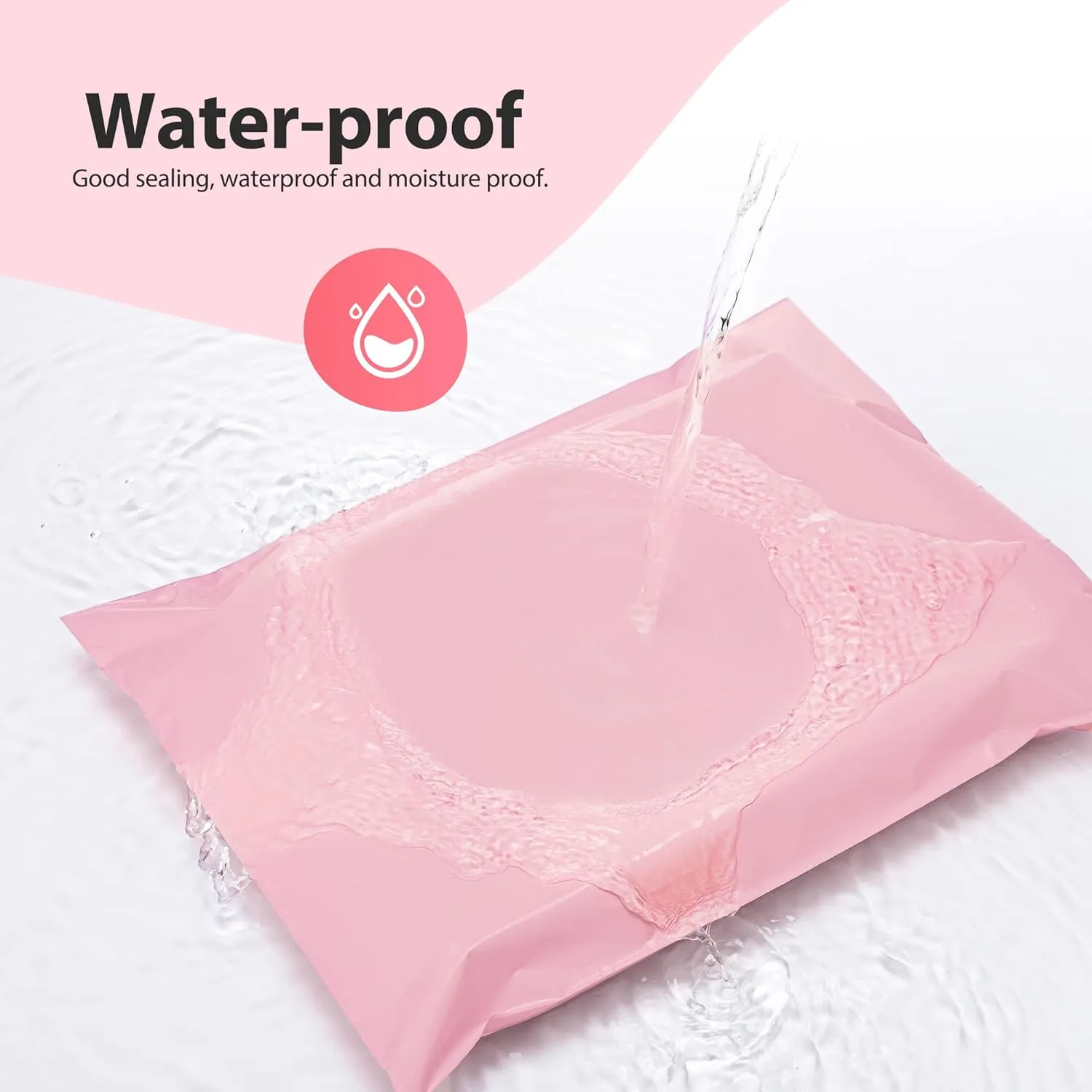 Fuxury Poly Mailers 14.5x19 Inch 50pc Shipping Bags for Small Business Mailing Envelopes for Clothing,Self Seal Shipping Envelopes Waterproof Poly bags Durable Packaging Bags Light Pink